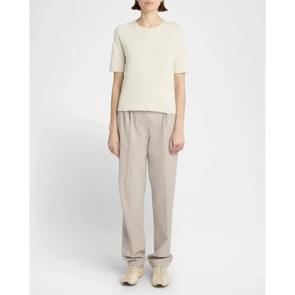 The Row Ipar Top in Pale Green Small Womens Cashmere SHort Sleeve Sweater - Picture 12 of 13